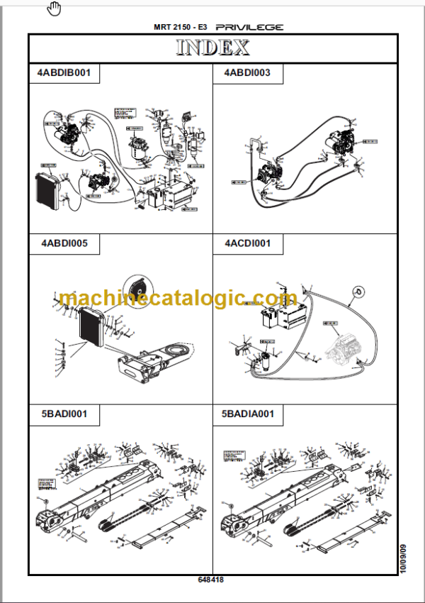 Manitou MRT 2150 E3 PRIVILEGE PARTS MANUAL