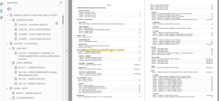 MANITOU ME 316 S2 PARTS CATALOGUE