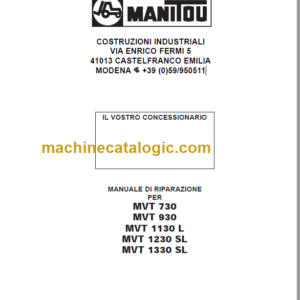 Manitou MVT 930 OPERATOR'S MANUAL FR