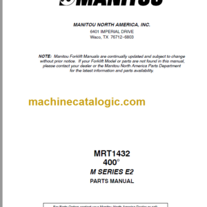 Manitou MRT 1432 400º PARTS MANUALS