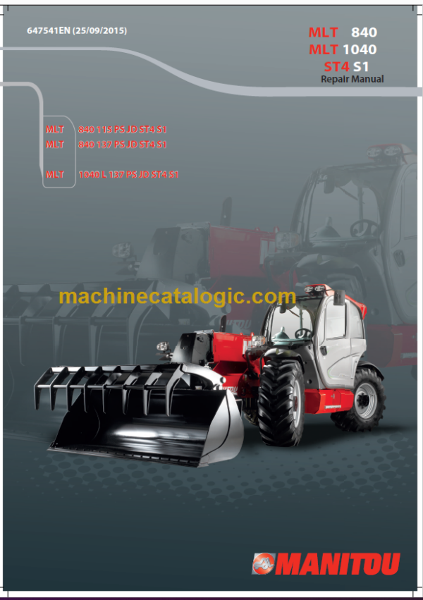 Manitou MLT 840 JD ST4 S1 Repair Manual