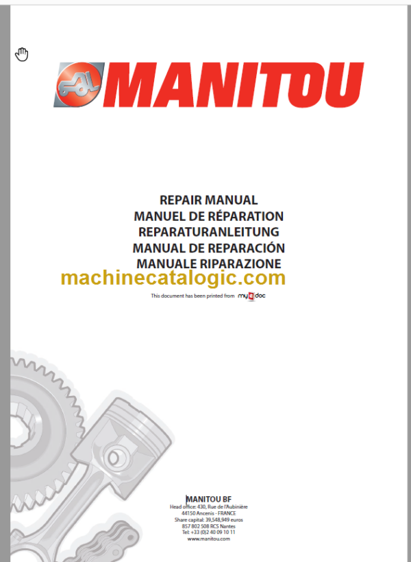 Manitou MLT 526 Série A Repair Manual