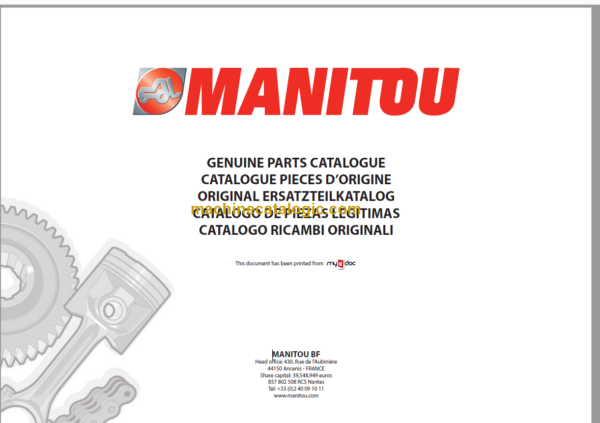 Manitou MLT-X 735 PARTS CATALOGUE