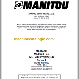 Manitou MLT 629T Series A PARTS MANUAL