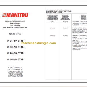 MANITOU M 30-4 ST3B PARTS CATALOGUE