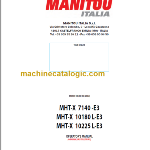 Manitou MHT-X 10225 L-E3 OPERATOR’S MANUAL