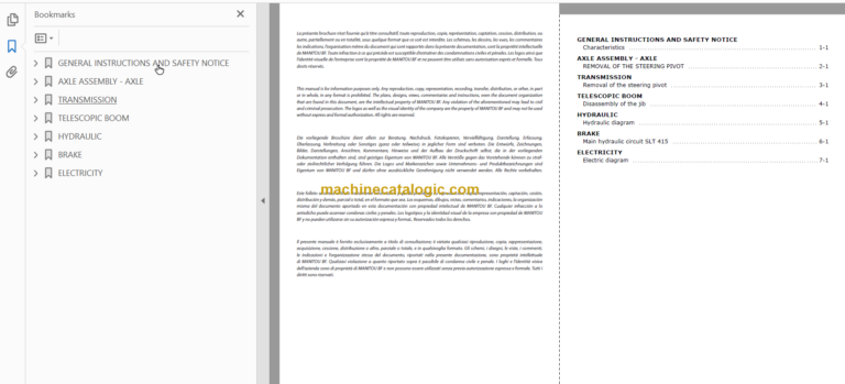 Manitou SLT 420 B REPAIR MANUAL