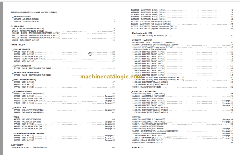 Manitou MLT-X 735 PARTS CATALOGUE