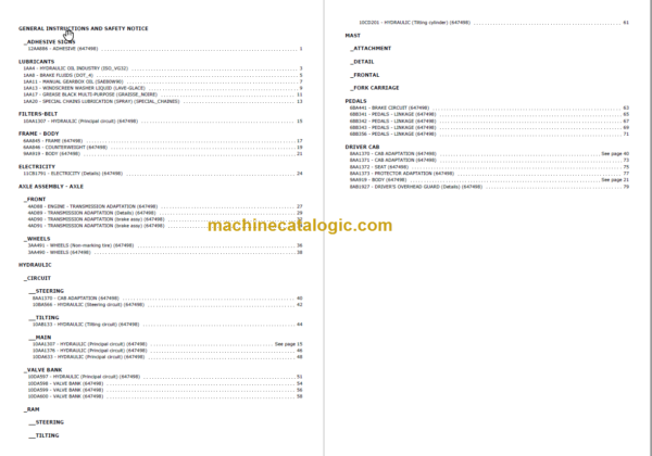 MANITOU ME 315C 24V S3 US PARTS CATALOGUE