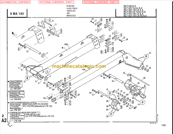 Manitou MLT 629T Series A PARTS MANUAL