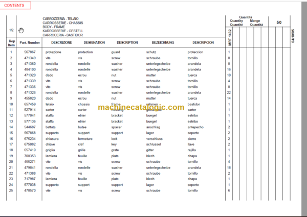 Manitou MRT 1432 400º PARTS MANUALS