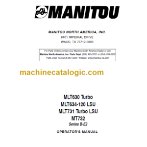 Manitou MLT 630 Turbo Series B-E2 Operator's Manual