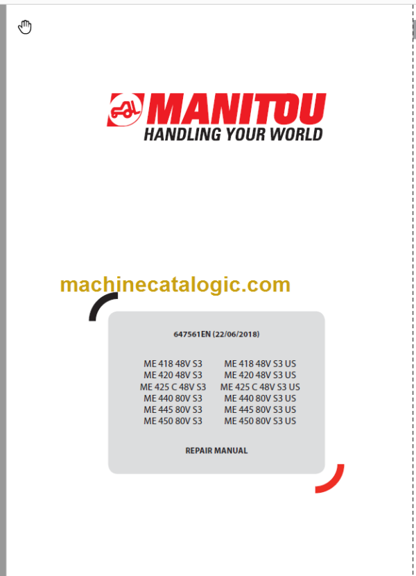 MANITOU ME 418 48V S3 REPAIR MANUAL