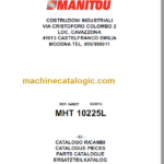 Manitou MHT 10225L E3 PARTS CATALOGUE