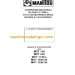 Manitou MVT 1130 L OPERATOR'S MANUAL FR