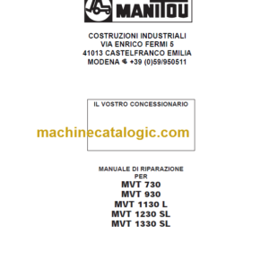 Manitou MVT 1130 L OPERATOR'S MANUAL FR