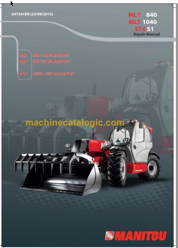 Manitou MLT 840 ST4 S1 Repair Manual