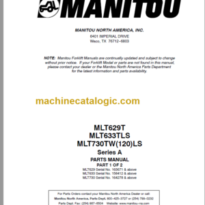 Manitou MLT 633TLS PARTS MANUAL