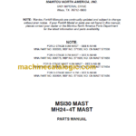 MANITOU MH24-4T MAST PARTS MANUAL