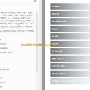 Manitou MRT 2145 – 2545 EASY 360 ST4 S2 REPAIR MANUAL