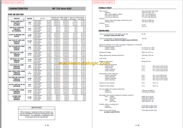 Manitou MLT 630 Turbo Series B-E2 Operator's Manual