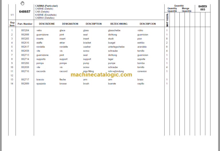 Manitou MHT 10225L E3 PARTS CATALOGUE