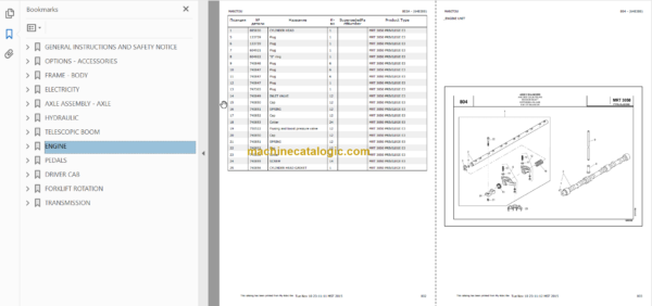 Manitou MRT 3050 Parts Catalogue