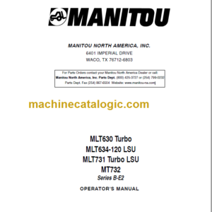 Manitou MLT 634 Operator's Manual