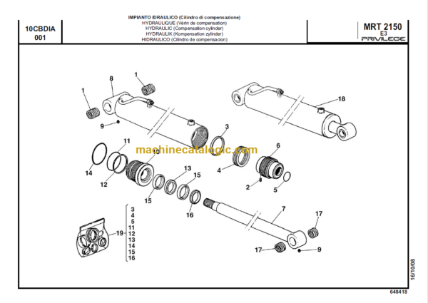 Manitou MRT 2150 E3 PRIVILEGE PARTS MANUAL