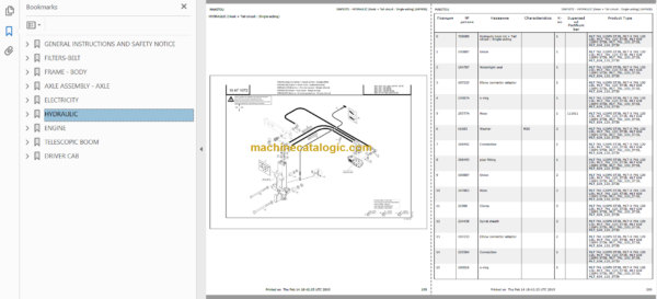 Manitou MLT 634 ST3B PARTS CATALOGUE