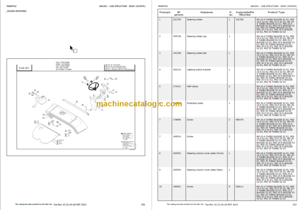 MANITOU MH 20-4T PARTS CATALOGUE