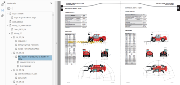 MHT 10180 MINING 129M ST4 S1 REPAIR MANUAL