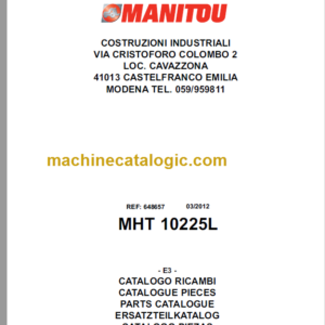 Manitou MHT 10225L PARTS CATALOGUE