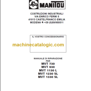 Manitou MVT 1230 SL OPERATOR'S MANUAL FR