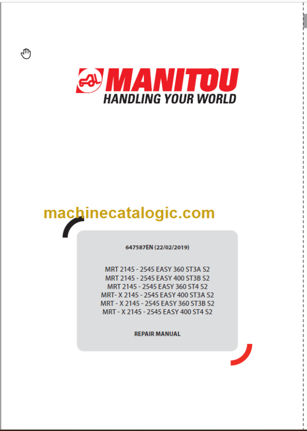 Manitou MRT 2145 - 2545 EASY 400 ST3B S2 REPAIR MANUAL