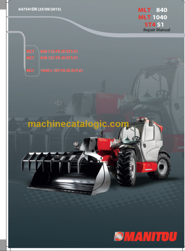 Manitou MLT 1040 L 137 PS JD ST4 S1 Repair Manual