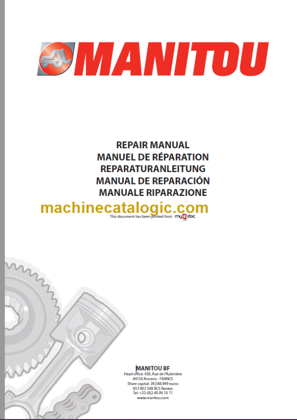 Manitou MLT 740 Repair Manual