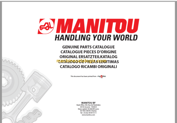 MANITOU CG 20P-CD 20P PARTS CATALOGUE 2019