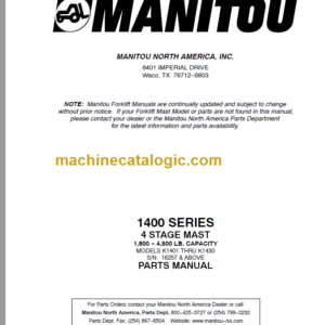 MANITOU 1400 Series Parts Manual