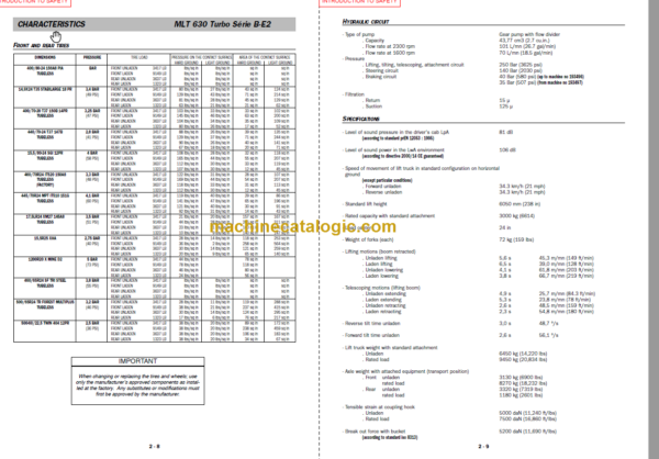 Manitou MLT 634 Operator's Manual