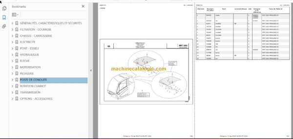 Manitou MRT 3050 PRIVILEGE E3 PARTS CATALOGUE