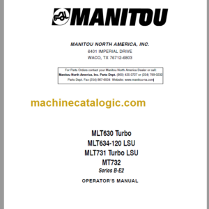 Manitou MLT 634-120 LSU Series B-E2 Operator's Manual