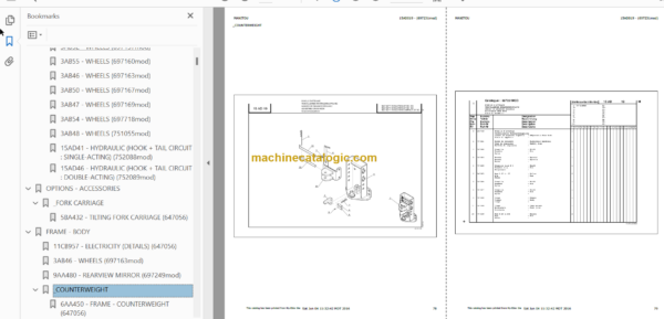 Manitou MLT 634 SE E3 Parts Catalogue