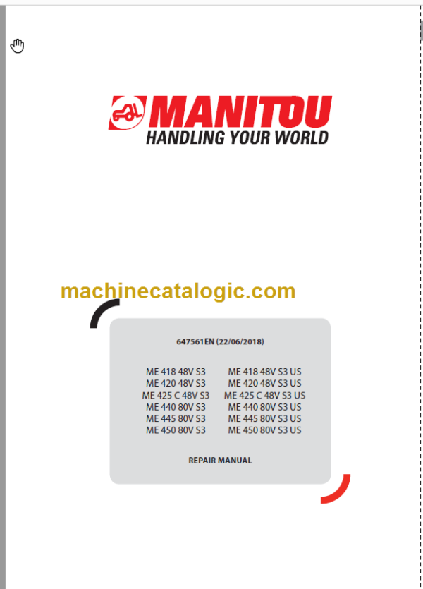 MANITOU ME 425 C 48V S3 REPAIR MANUAL