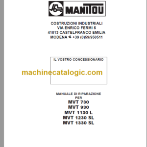 Manitou MVT 1330 SL OPERATOR'S MANUAL FR