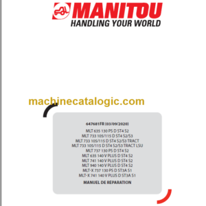 Manitou MLT 940 D ST4 S2 FR Manuel De Réparation