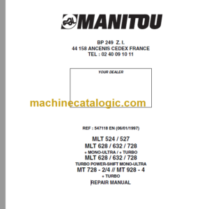 Manitou MLT 628 Repair Manual