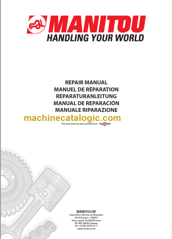 Manitou MLT 845 H TURBO LSU S3 - E3 Repair Manual