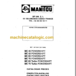 MANITOU MC40 50 60 70 Powershift Parts Manual