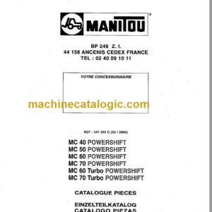 MANITOU MC40 50 60 70 Powershift Parts Manual